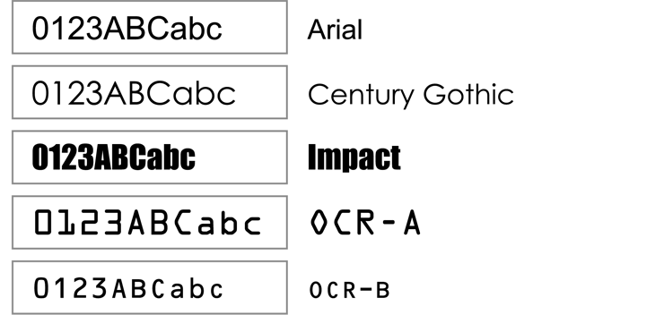 英字フォント見本